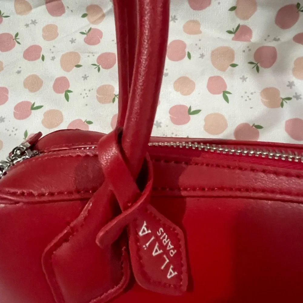 Alaïa Red Leather Barrel Shoulder Bag